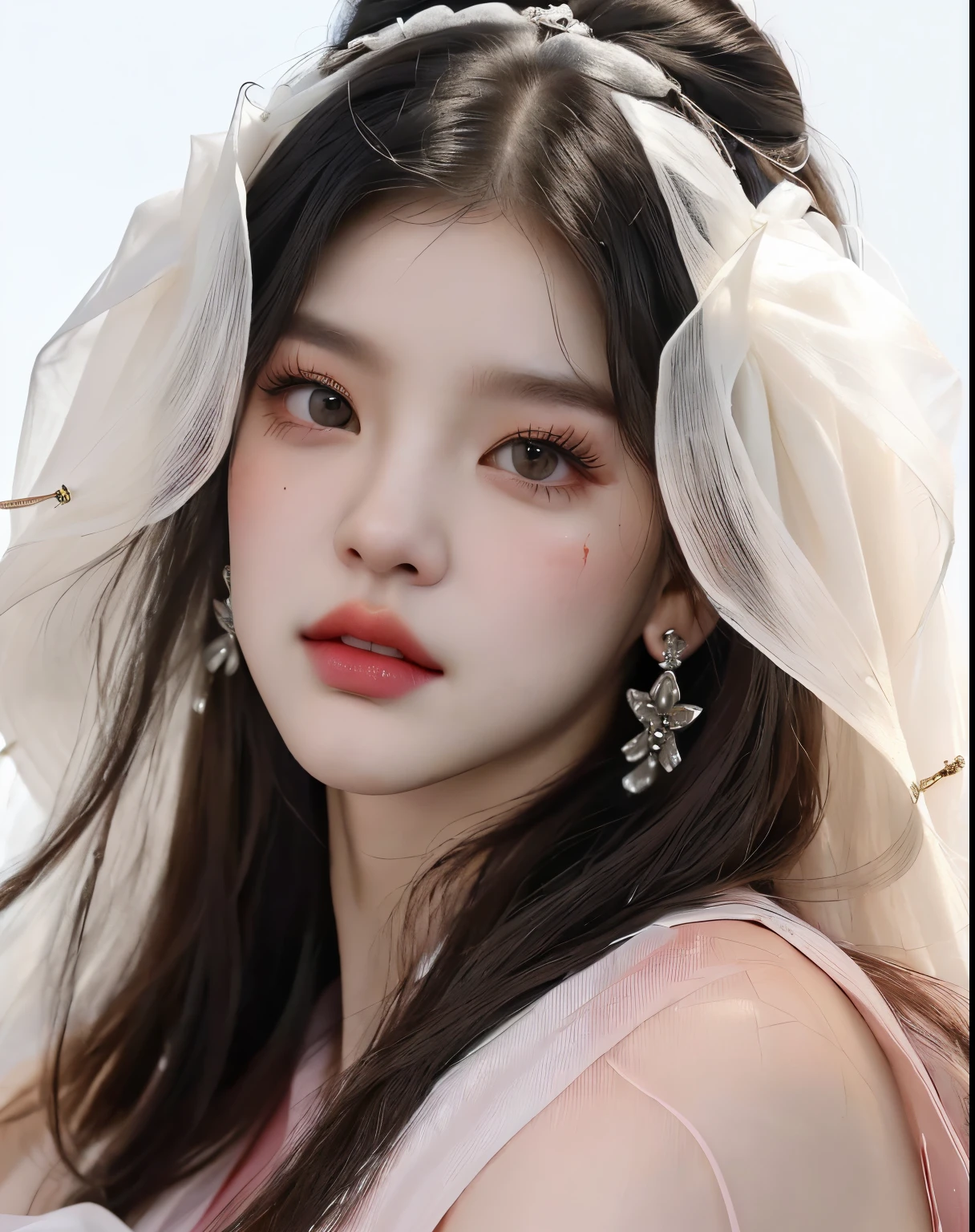 Mujer arafaelizada con top de cuero con gargantilla y un par de pendientes and blue eyes, jia, jossi de blackpink, sha xi, jisoo de blackpink, Jisoo de Blackpink, parque roseanne de blackpink, jinyoung shin, en un corsé de cuero, cruel chica gótica coreana, iu lee ji-eun como supervillano, portrait of jossi de blackpink, jennie rosa negro, jisoo from blackpink, popular south korean makeup, quality detailed ,(beautiful makeup :1.2), Wide hips, big, big ass, (best quality, 8K, masterpiece: 1.3), Clear focus: 1.2, Perfect body beauty: 1.4, strong abs, Very detailed face and skin texture. , detailed eyes, double eyelids, (long hair), having very marked curves, with greater volume in ((hips and breasts)), which makes the waist look much smaller ((wasp waist)).