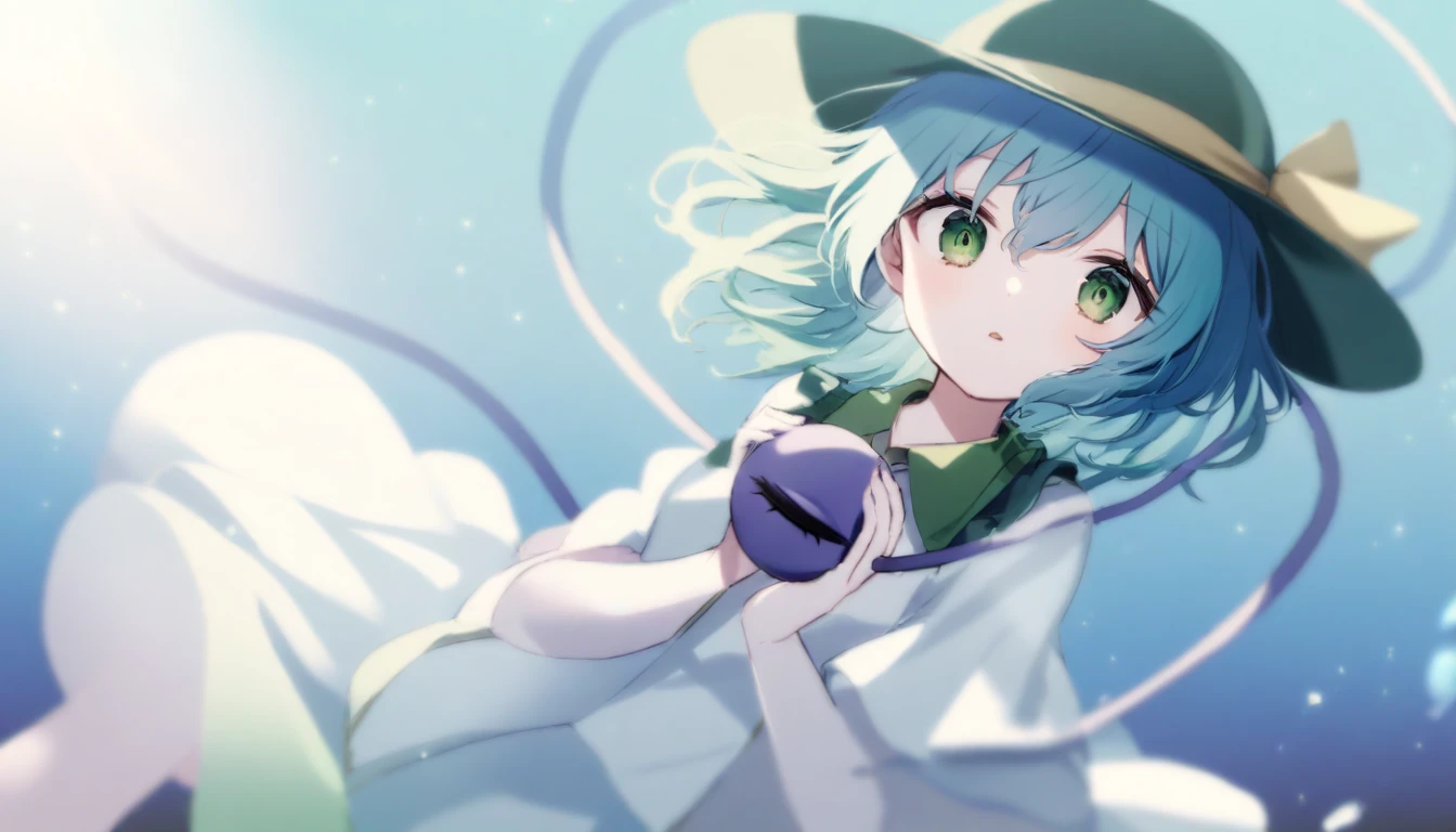 Koishi Komeiji White clothes blue third eye beautiful light blue water