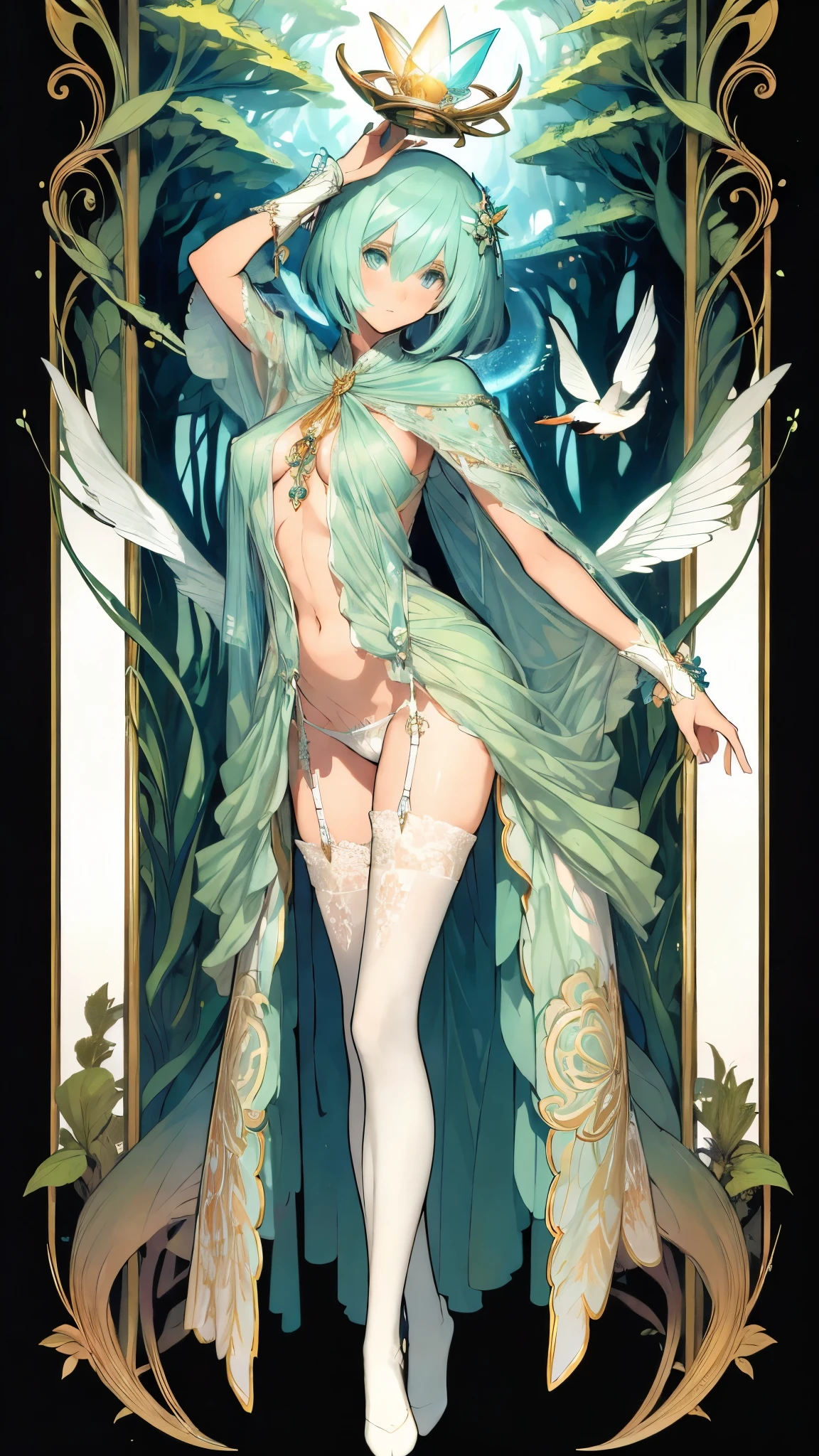 (Golden Ratio: 1.2), (Rose Graffiti: 1.2), (Fault Color: 1.3), [(White Background: 1.4): 10], (Full Body: 1.2), (Ultra Fine: 1.3), (Tarot: 1.6), (Magician (Tarot): 1.6), (Paper: 1.2), (Fairy: 1.6), (Fairy Wings: 1.2), Full Body, Dangling, (Cool: 1.2), (Long Red Hair), (Butterfly Hair Ornament), (Flower Hair Accessory: 1.0), ((Barefoot, Locket)), (bare legs: 1.0) + (chest bare: 1.3) + (fluttering colored tassels and ribbons: 1.2), (bare legs: 1.2), (colored ink paper flowers: 1.2), (colorful flower sea: 1.3), (chaotic geometry: 1.3), (negative space: 0.8), (artboard: 1.3), (etheric color ink flow: 1.3) best quality, realistic, masterpiece, 8k, high resolution, solo, 1 girl, (((female)), (medium breasts), ((looking at the viewer)), (looking at the camera), (medium hair), (professional lighting, bokeh), overhead view, extremely detailed face, stylish and stylish atmosphere, ((daytime)), (portrait: 0.6), seductive smile, gorgeous, floating hair, (light particles, lens flares, glowing particles: 0.6), (dynamic pose: 1.2), soft lighting, brunette hair, full body, standing, oblong_face, girly. Girlish. Wear a transparent thong. Full nudity. Full nudity. Full nudity. Full nudity. Full nudity.