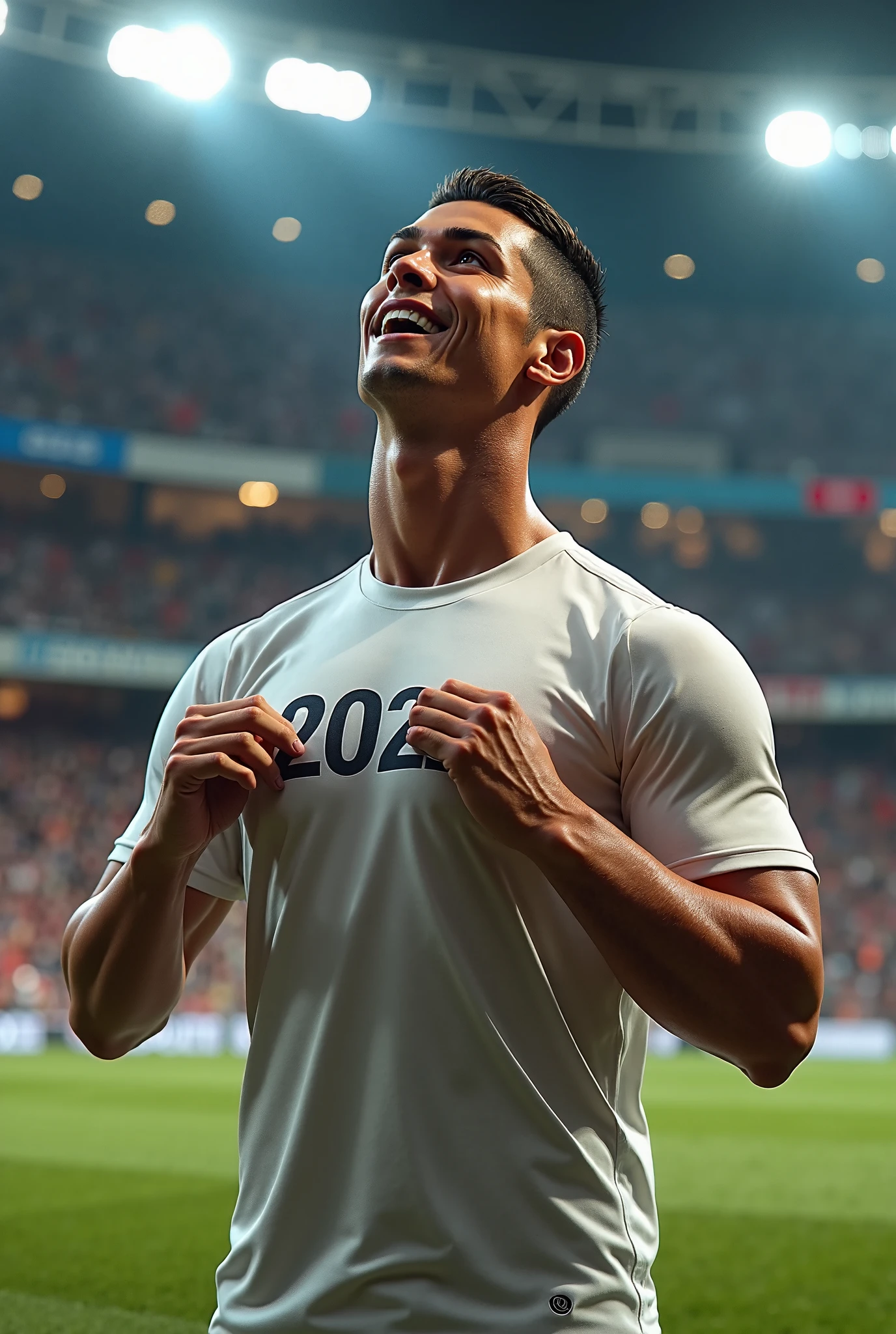 Cristiano ronaldo celebration in front of Messi 