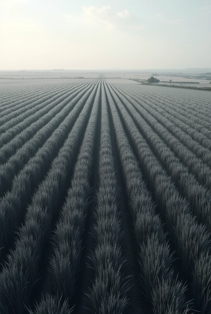 HIGH QUALITY, 8K ultra HD, a background.a gray cornfield seen from above
