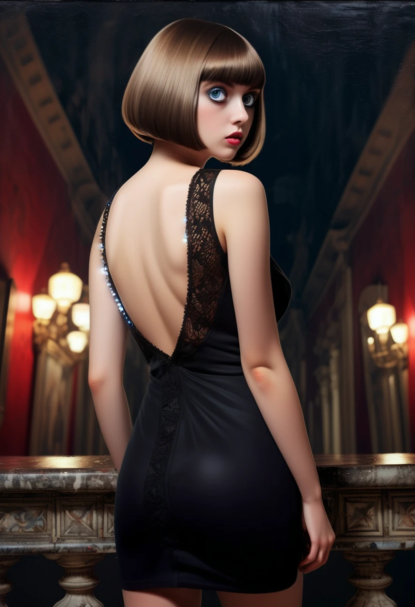 [[(  full-length frontal portrait  : young Lacey Shaber  (Penny)  in a black dress with an open back  ((  tenebrosso  , lights  (aesthetics, One!!!)   with big beautiful eyes and a bob haircut, Crimson)(( Kuno-Amiyet style  !!!))])):20]/[background: Renaissance landscape  , old canvas, (Dark Studio), (( dark he's in the style of Alexey Savrasov :1,6))]/[  very colorful  ,((  oil painting with a palette knife))((  masterpiece fails )),((  highest detail))]]