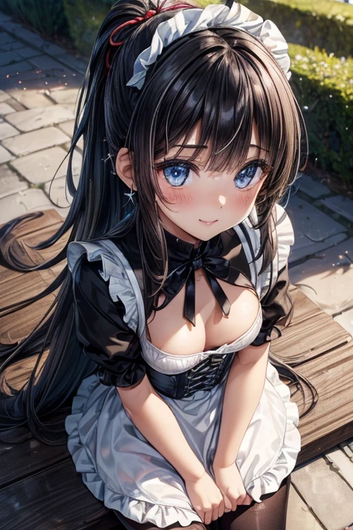 ((Biologically correct limb count))、(( From head to toe、Full-body photo including face))、4K、((Standing position))、masterpiece、((Focus on the face))、((Symmetrical facial features))、Eyes with detailed description、Beautiful woman、Great style、Beautiful arms、Beautiful legs、Beautiful Hands、(Small Ass、Thin thighs)、Facial detailing、Small earrings、necklace、(White see-through gothic dress、((High heels、Patterned black stockings)))、((Sitting on a bench in the park, looking up))、((Holding a letter in my heart))、Close-up photo of the upper body