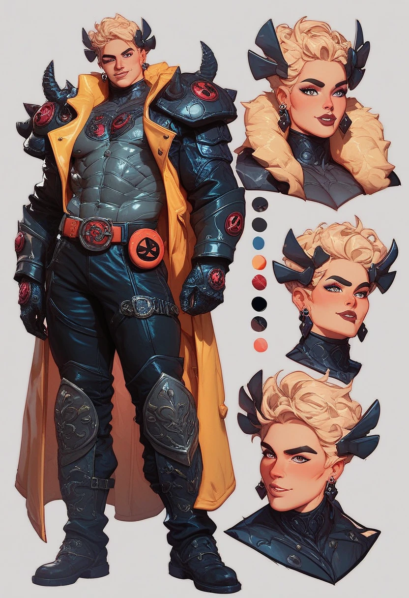 Magik Marvel    thick body as milf big breat, in very sexy lingerie only , of armor!character sheet, full color and  detail,just belt and coat on show skin, huge black man using her mouth as fuck toy