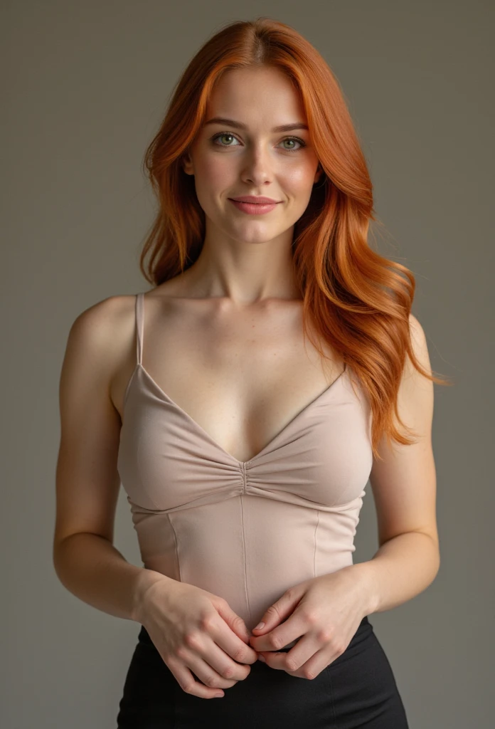 1girl in, age19 ballerina , slim, Solo, irish redhead, wavy ginger hair, shoulder length ginger hair, gray eyes, light grey eyes, some small freckles, pale skin, A-cup, small breasts, rough skin,runners body, imperfect skin, goosebumps, wearing a floreal patern sundress, jacaranda tree, perfect body, provocative,(extremely detailed 8k wallpaper) ,soft lighting, high quality, film grain, Fujifilm XT3 sharp focus, f 5.6, 24mm, High Detail, Sharp focus,(natural light), crazy details, complex details, hyperdetailed, showing underwear