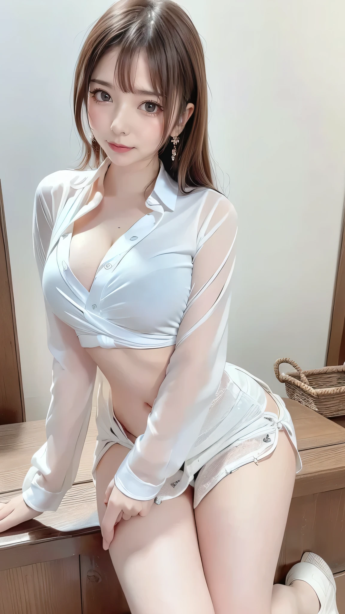 (((masterpiece))),(((High resolution)))、(((8K)))、(((perfect face)))、(((beauty of japan)))、25 years old、(((sexy shirt))), look at the camera, (top quality eyes), detailed face, detailed texture
