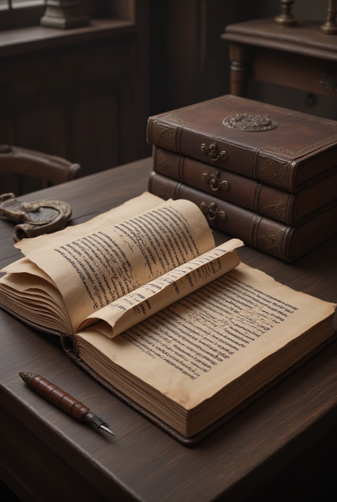 Open bibble on the table and beside a sumerian manuscript