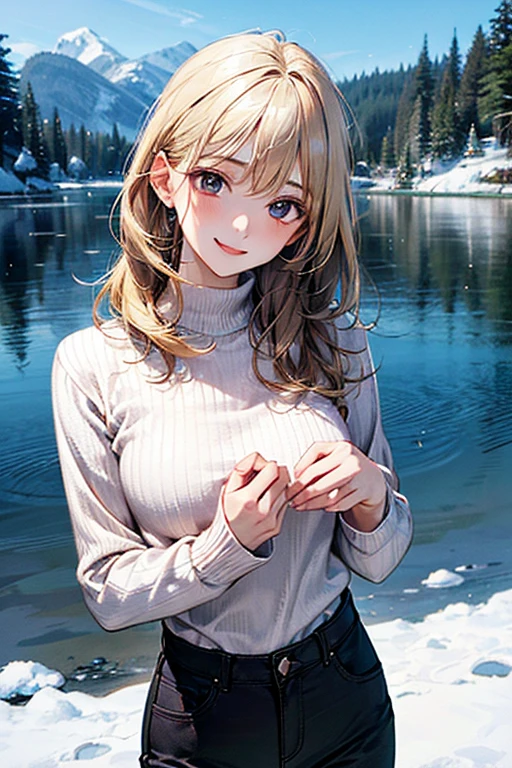 ((topless)), nsfw, masterpiece, 1 girl, ????? nipples, nipples, navel, necklace, scottish kilt, smiling, hair ornament, bare breasts, bare stomach, sweaty, cowboy shot, small breasts, puffy nipples, hair ribbon, texts, bare arms, collarbones, blonde, flower crown, smiling, petite, flat chest, blue eyes, scottish skirt, small breasts, child, apple basket, farm, alpine, temperate, , slim waist, snowy mountain, detailed eyes, beautiful eyes