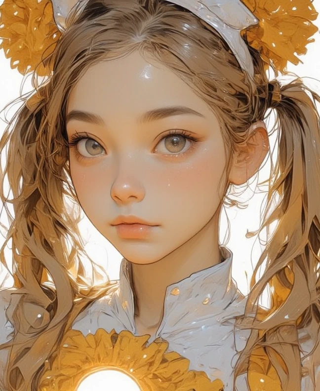 (1 girl) 、Create an "cheerGirl" scene where a beautiful dark gray-eyed Japanese young highschool girl .gold color highlight hair,ash gold color hair,hairstyle、 (Flat Color),(((upper body))),ultrafine sketch line art
BRAKE
、 1 girl, alone, ((cheer girl))),(dynamic angle:0.9) 、1woman 、 (dutch angle dynamic pose:1.3) 
break  
、beautiful absurdres 、highres extremely detailed 、high quality 、simple background 、4K 、8k 、wallpaper 、
break 
  , (( looking at below )),cute face, ( Twin Tails ), top quality，​masterpiece，(Pom-pom、 absolute domain、ars old)
