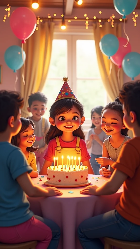 Please create a picture of a 3 year old girl&#39;s birthday