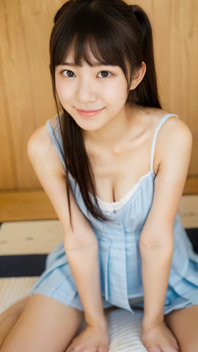 (Japanese cute Girls:1.5),whole body、(Glowing Skin:1.3),(teen:1.5)(shy face:1.5),ponytail,(very cute:1.5)blush,smile,(high school girls:1.5)(18 years old:1.5), Cute Face, whole body,(very young girls:1.5)(panties:1.5)spread legs