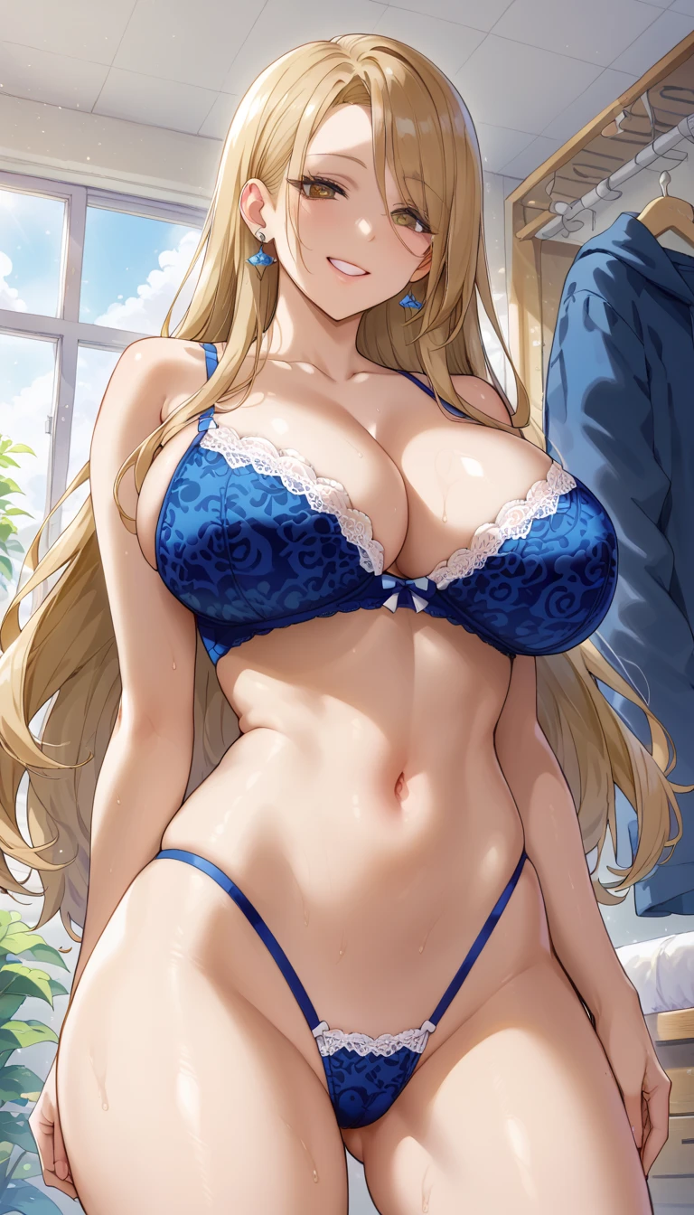 blonde hair, blue eyes,
(masterpiece:1.2), best quality, game cg,highly_detailed,extremely_detailed_CG_unity_8k_wallpaper,illustration,highres,absurdres,pov, window shade, light particles,
(1girl), (portrait), classroom, (teacher:1.3),
Beautiful Finger,Beautiful long legs,Beautiful body,Beautiful Nose,Beautiful character design, lingerie,smile