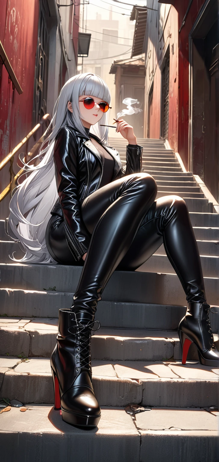 (Masterpiece, best quality, intricate details, 1sologirl) iron collar, arms behind back, iron cuffs, shackles, leather collar choker neck bell, bound ((standing by wooden pole:1.2)) ((female Black Dark skin Gyaru)) show entire body frontal position, feet in view, realistic, gorgeous 16y.o. darkest skinned mixed race female, black African, transparent black pantyhose, legs open, museum,barefoot no shoes, looking to viewer straight symmetrical, white silver long hair