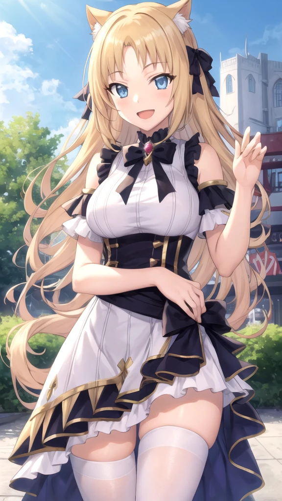((masterpiece,best quality)), highres, extremely detailed 8K wallpaper, cheerful, princess clothes, glamor, tights, fascinator, braid, , from front,