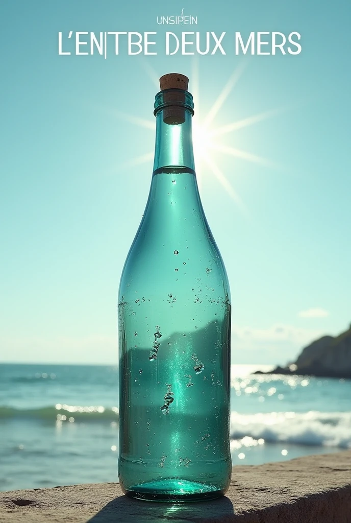 Parodie affiche film dents de la mer bouteille à la place du requin titre "l'entre deux mers"