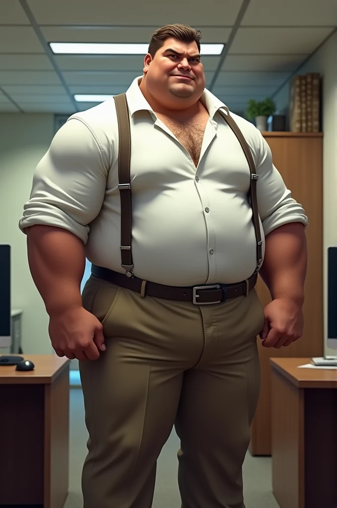 (((2heads))), obese man,32 years old, schoolteacher, blonde,  brown hair, blonde, thick rimmed glasses, classroom background, armpitsshowing, angry expression, rosy cheeks, pants ripping