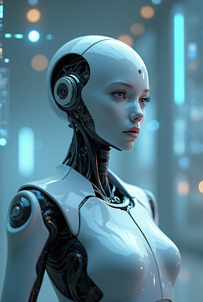 electronic system on head humanoid |cyborg woman| with a visible detailed brain| with a visible detailed heart| muscles cable wires| biopunk| cybernetic| cyberpunk| white marble bust| canon m50| 100mm| sharp focus| smooth| hyperrealism| highly detailed| intricate details| carved by michelangelo