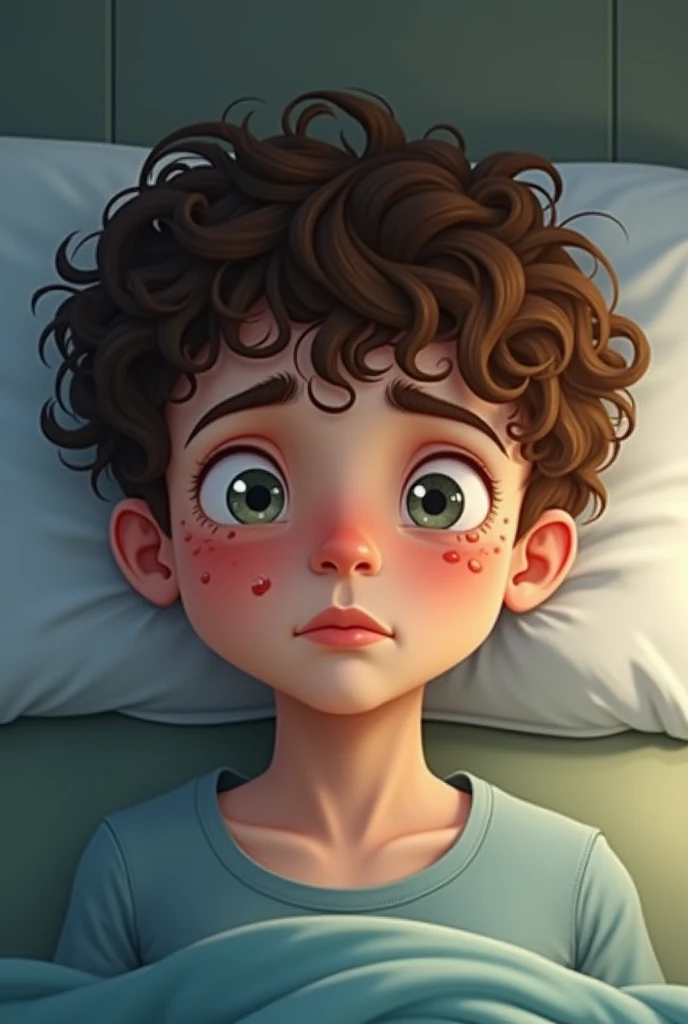 Image Disney d’une fille avec les cheveux ondulés noirs et les yeux bridés marrons clair sur son lit entrain de prier avec en haut d’elle une main immense qui se tend vers en