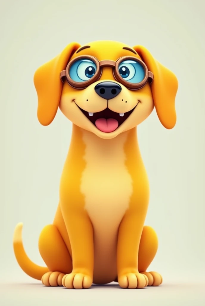 Smooth short-haired yellow dog with motorcycle goggles
