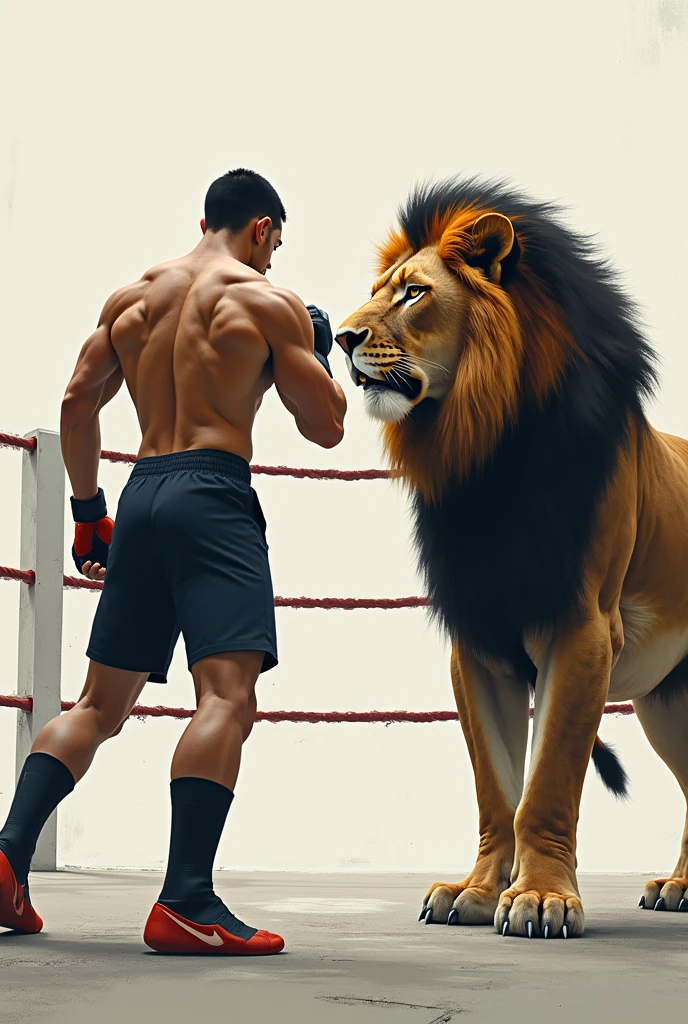 Francis ngannou fighting a lion