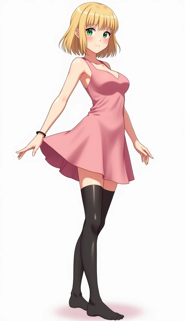 (Masterpiece, plain background:1.2, far shot view from below angle,1chica 1solo) de pie cuerpo completo, mujer madura, morimoto_leona, blonde_hair, drill hair, blue eyes, large breasts, standing, floral sundress