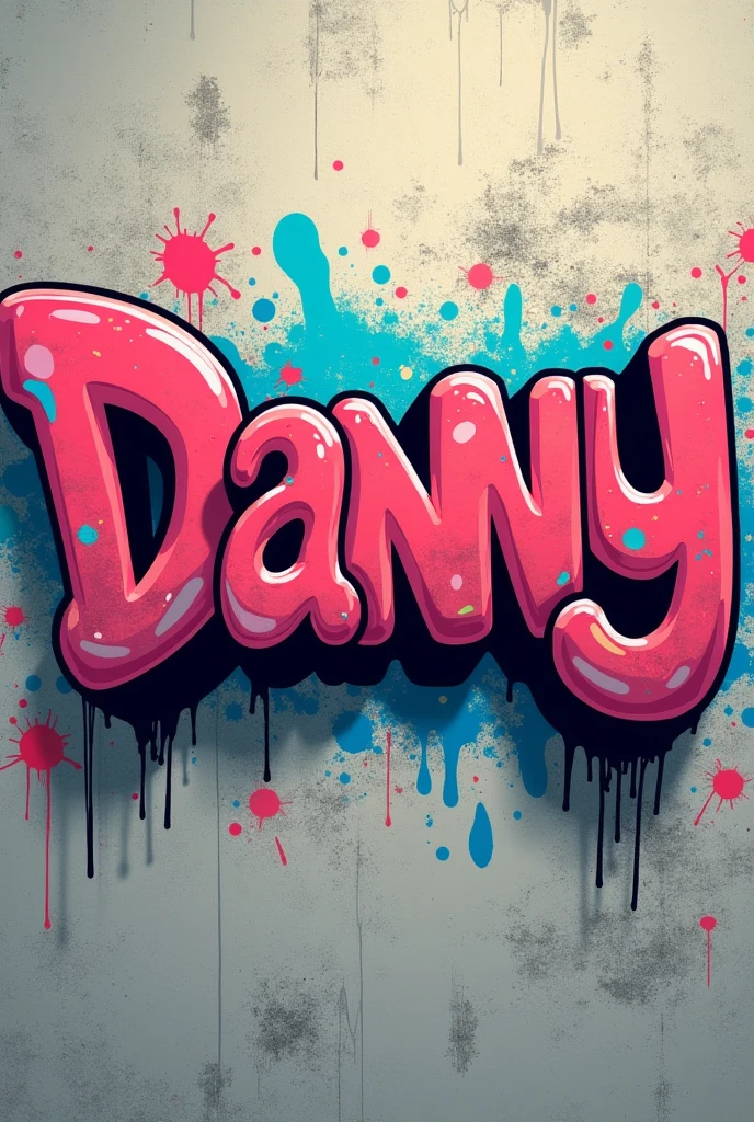 A person spray-painting the name Brush , Cartoon, with baggy clothes , on a white background , tattoos on right arm, cap on backwards