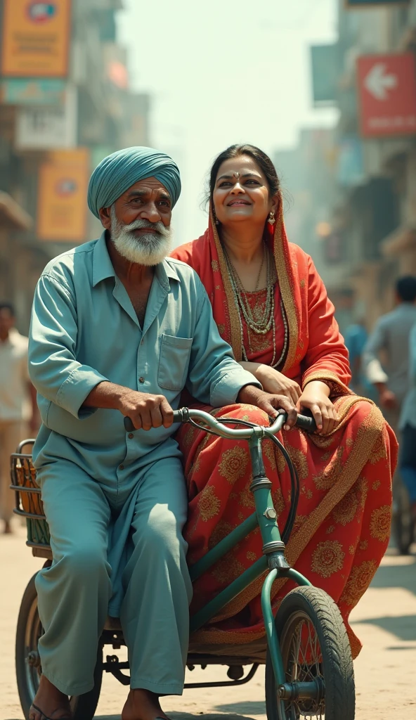 A Bengali cng driver with his wife