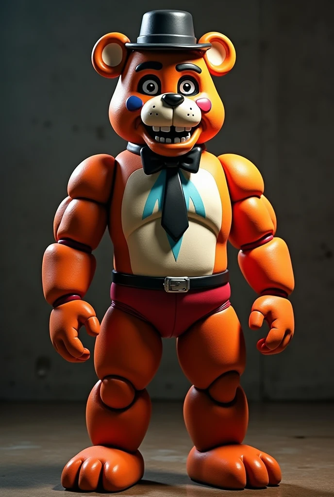 Glamrook Freddy from fnaf, whit muscle, nothing clotes, Beauty face and sexy.  Big pectoral AND big ass.