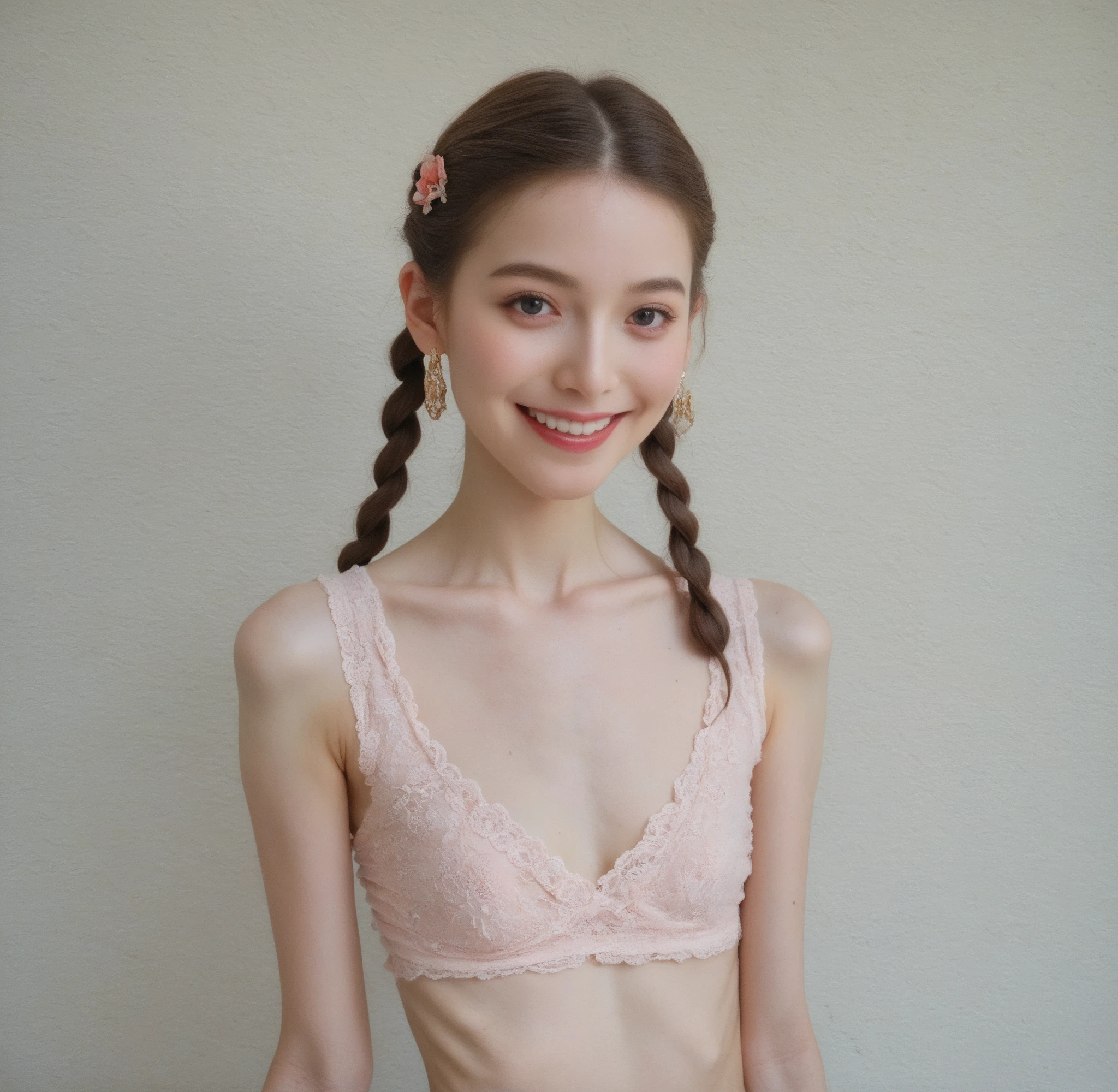 pedo,pthc,laos teen rhythmic gymnast girl, 1 girl, *** 7,(very slim anorexic slender skinny body:0.6); skinny,small (130cm),smile, french braids