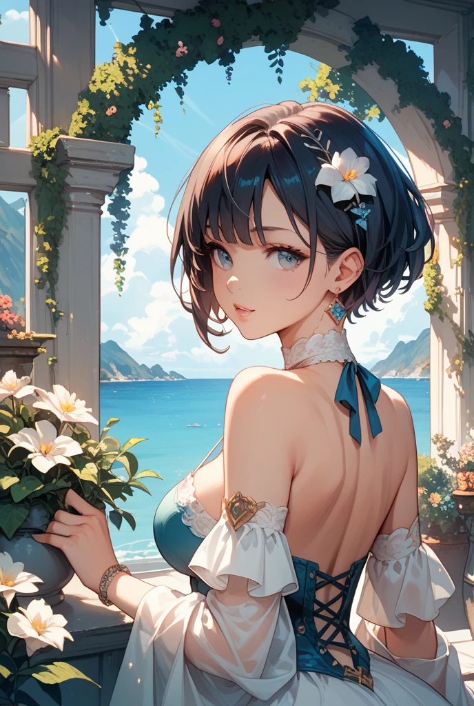 (sandbox:1.4),Movie Angle,(Sun, White clouds, Mountains, ln the forest, rivers),(paper art,Quilted paper art,geomerty),(Extremely colorful, Best quality, Detailed details, Masterpiece, offcial art, movie light effect, 4K, Chiaroscuro)，Rose rose，peach blossom，Peonies，Tulip Tuli，