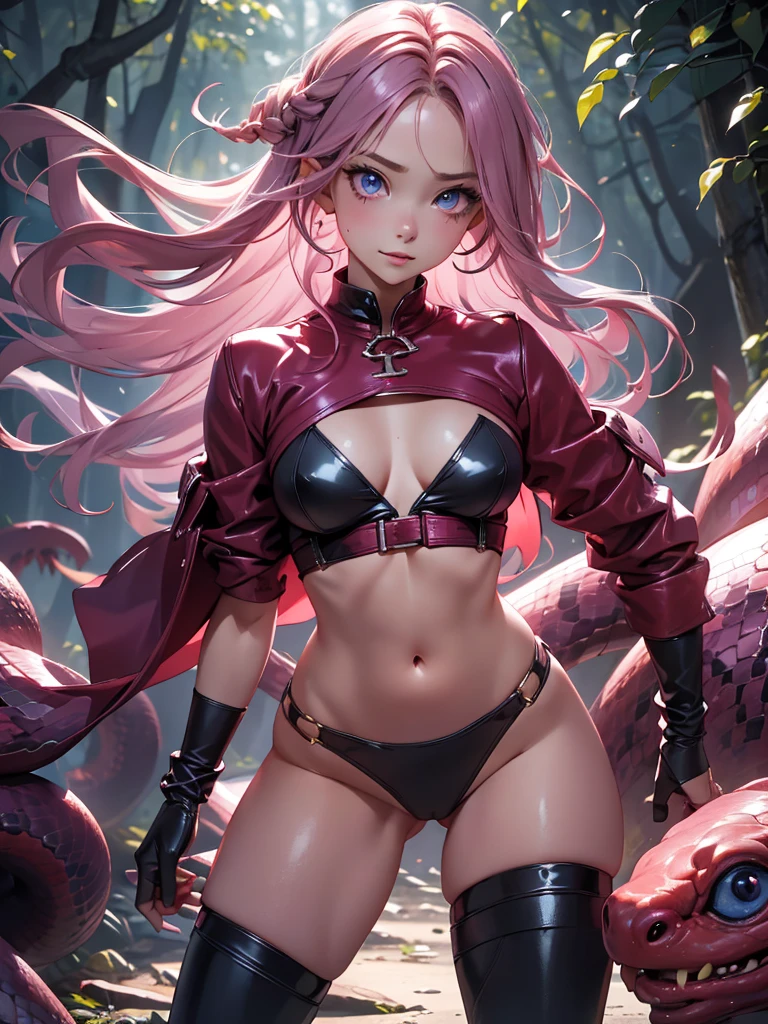 sexy demon woman with serpent skin, evil, devil,  1 girl, solo, show skin, intricate details, athletic and fit body, naughty, slutty, perfect hands, detailed hands, perfect eyes, detailed eyes, flirty, sexy, naughty, realistic, HDR, UHD, dynamic