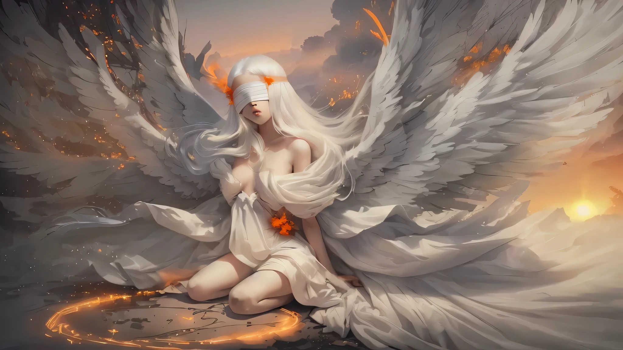 (Realistic picture, highest resolution, 16k), (A demon god with wide wings and enormous power on his shoulders.., Twelve wings on the shoulders., 6 Demon Lord Wings:1.5, 6 angel wings:1.5), (Beautiful girl with two meter long hair, shiny black hair, Smooth white skin, Lips are very red.), ((stand, toe)), (Huge breasts, big tits), (gigantic breast, flat stomach, small waist, hips raised, small thighs, Long legs), (dynamic poses), (Porn, no clothes, Look at that pussy.., see nipples, naked, undressed, nakedโดยสิ้นเชิง, Can see pussy, The chest is visible.), see full body, floating in the air above the ground, universe backdrop