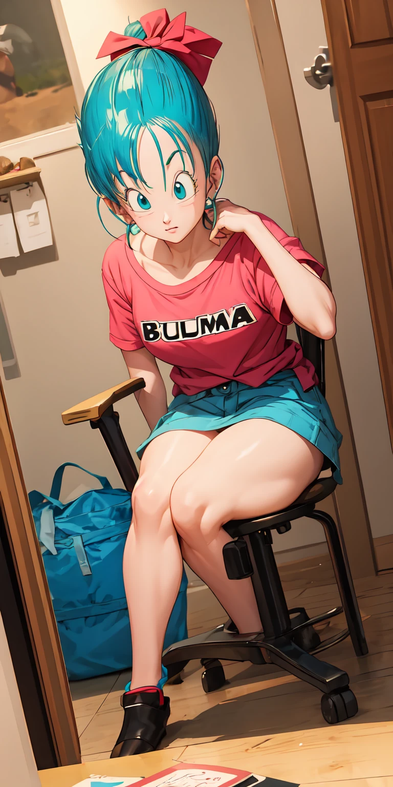 Bulma with the clothes of Goku, sexy, clothes of Goku, dragon ball object