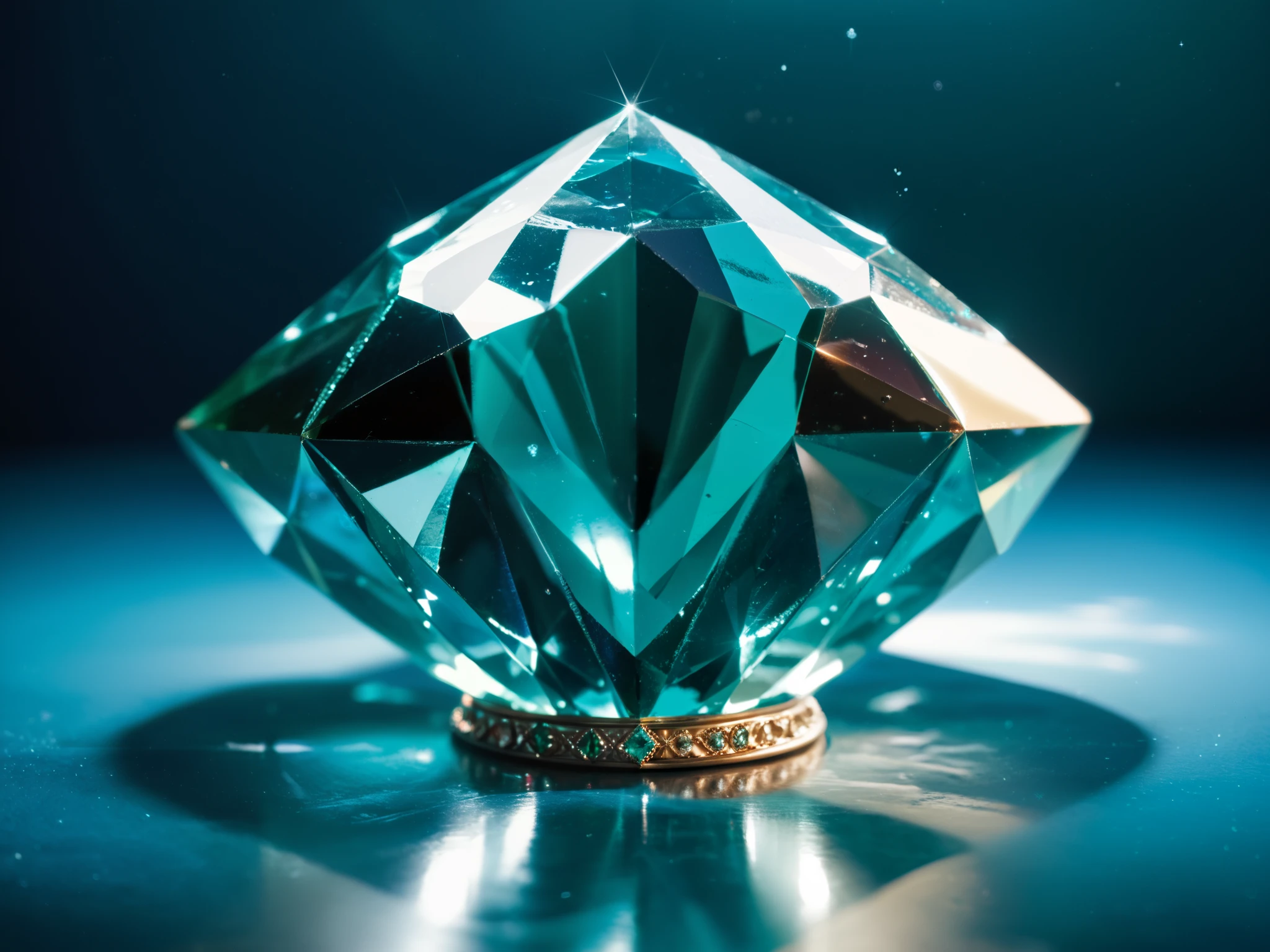 a beautifull shiny detailed emerald crystal on top of a surface, luxurious jewelry, high value crystal, highly detailed, volummetric lighting