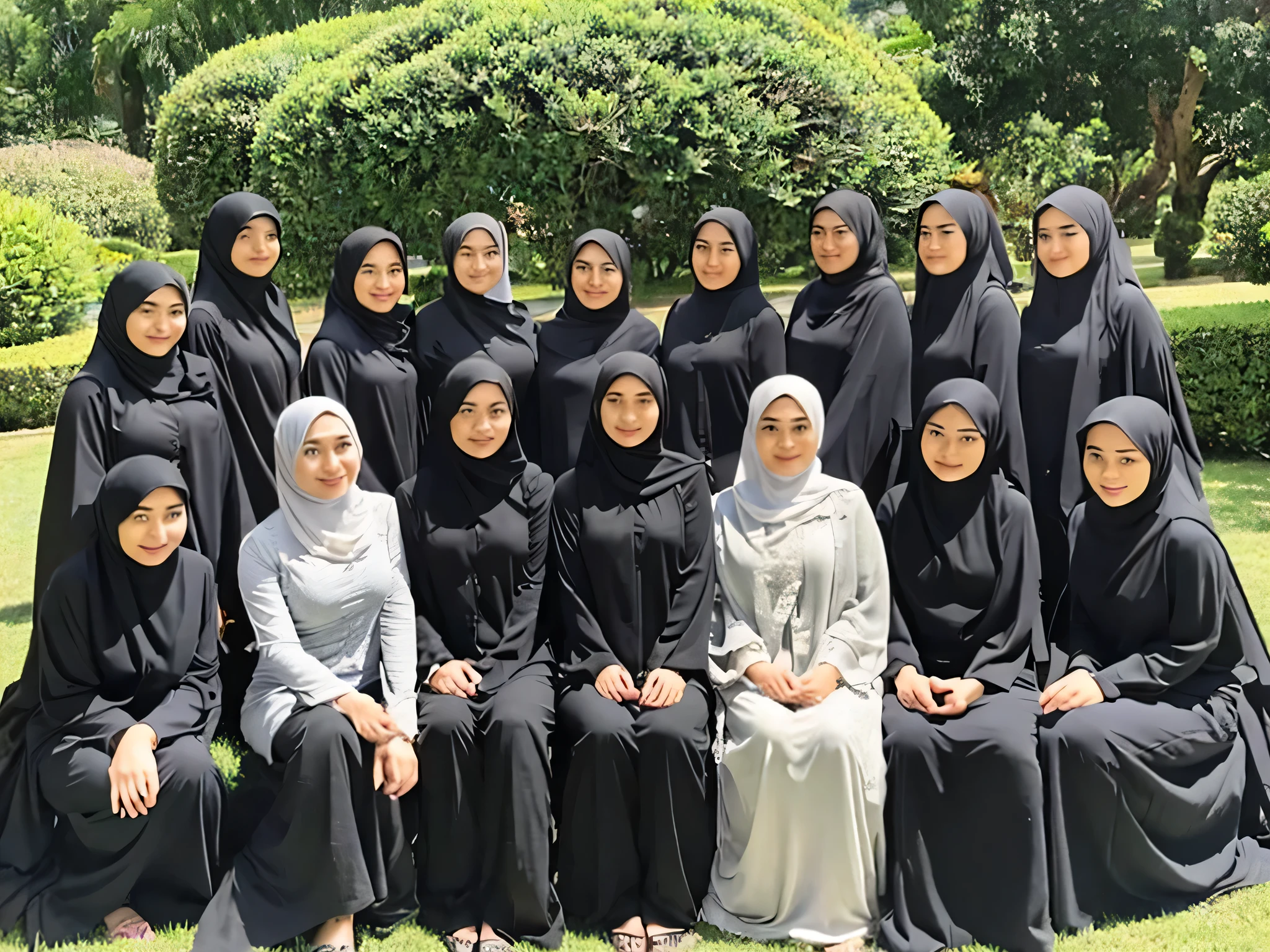 girls, HIJAB FEMALE, HIJAB GIRLS, MUSLIM, hijab, FAMILY PHOTO, (THIS PHOTO HAVE 2 MOTHER AGED 40s, 3 YOUNG GIRLS AGED 18s, 6 FEMALE ADULTS AGED 25 TO 30s), TIGHT OUTFIT, SEXY OUTFIT, LOOSE OUTFIT, BEAUTY FACE, MEDIUM SKIN, INDONESIAN FEMALE, 12 HIJAB FEMALE, PHOTO AT HOUSE YARD ON A KENDURI.