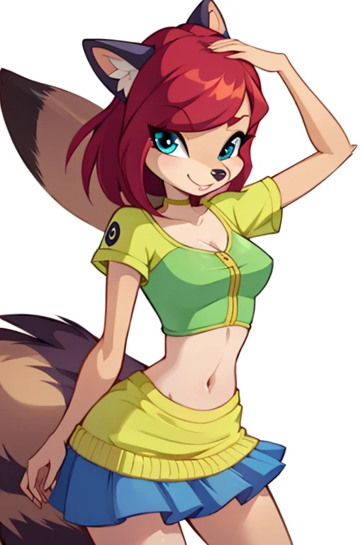 Female furry teenager raccoon winx cartoon style series by yeiyeiart