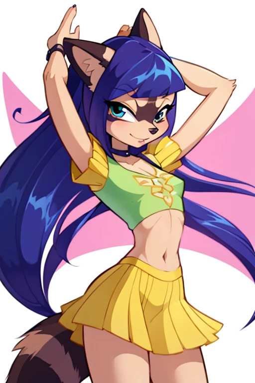 Female furry teenager raccoon winx cartoon style series by yeiyeiart