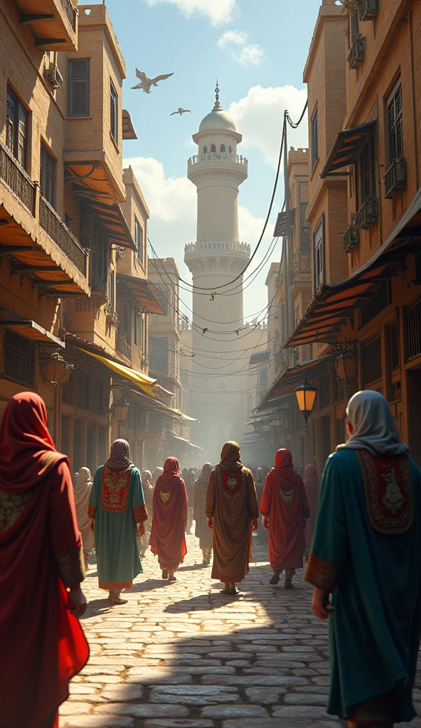 Caliphate, 4 mens, goverment, medival times, society, public, islam, crowd, war, street