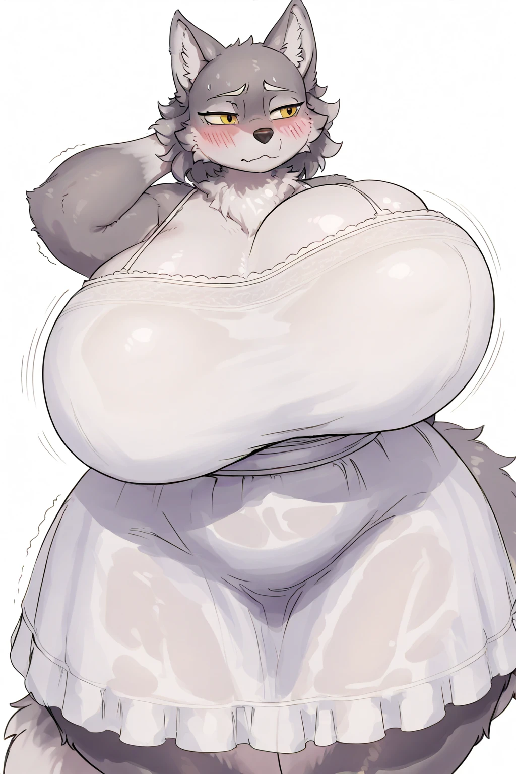 score_9, score_8_up, score_7_up, score_6_up, source_furry, solo, white fur, toriel, best quality masterpiece, uncensored, rating_questionable, overweight futanari, nude, chastity cage, huge balls, orgasm face, tears, clenched teeth, drooling, (huge hips:1.4), cum, nose ring, blush,