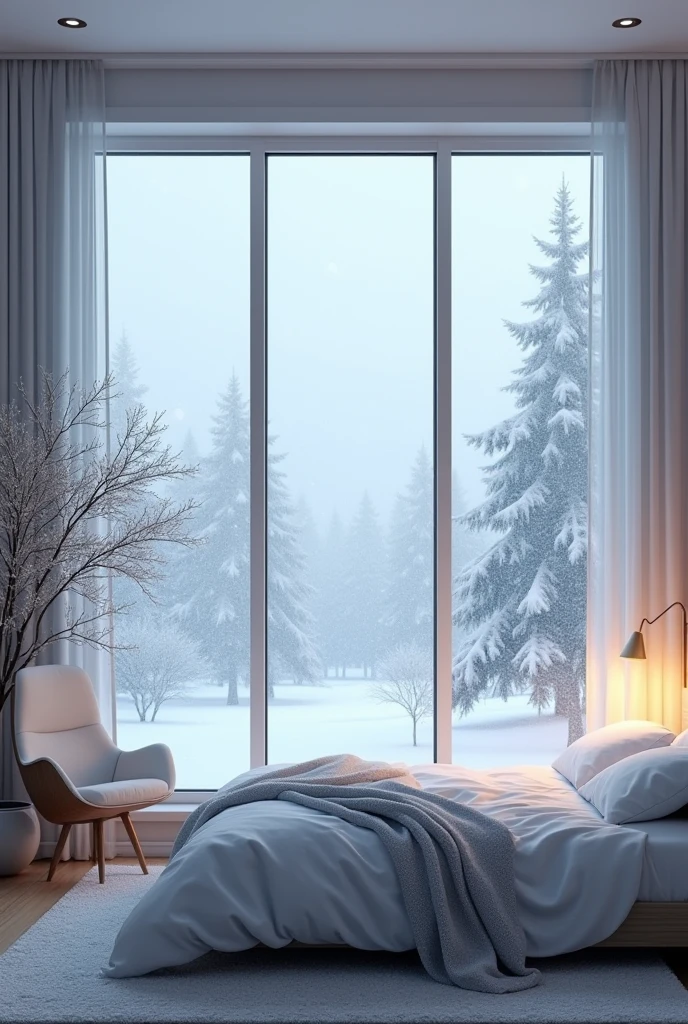 Create peaceful  bedroom in snow ilsand