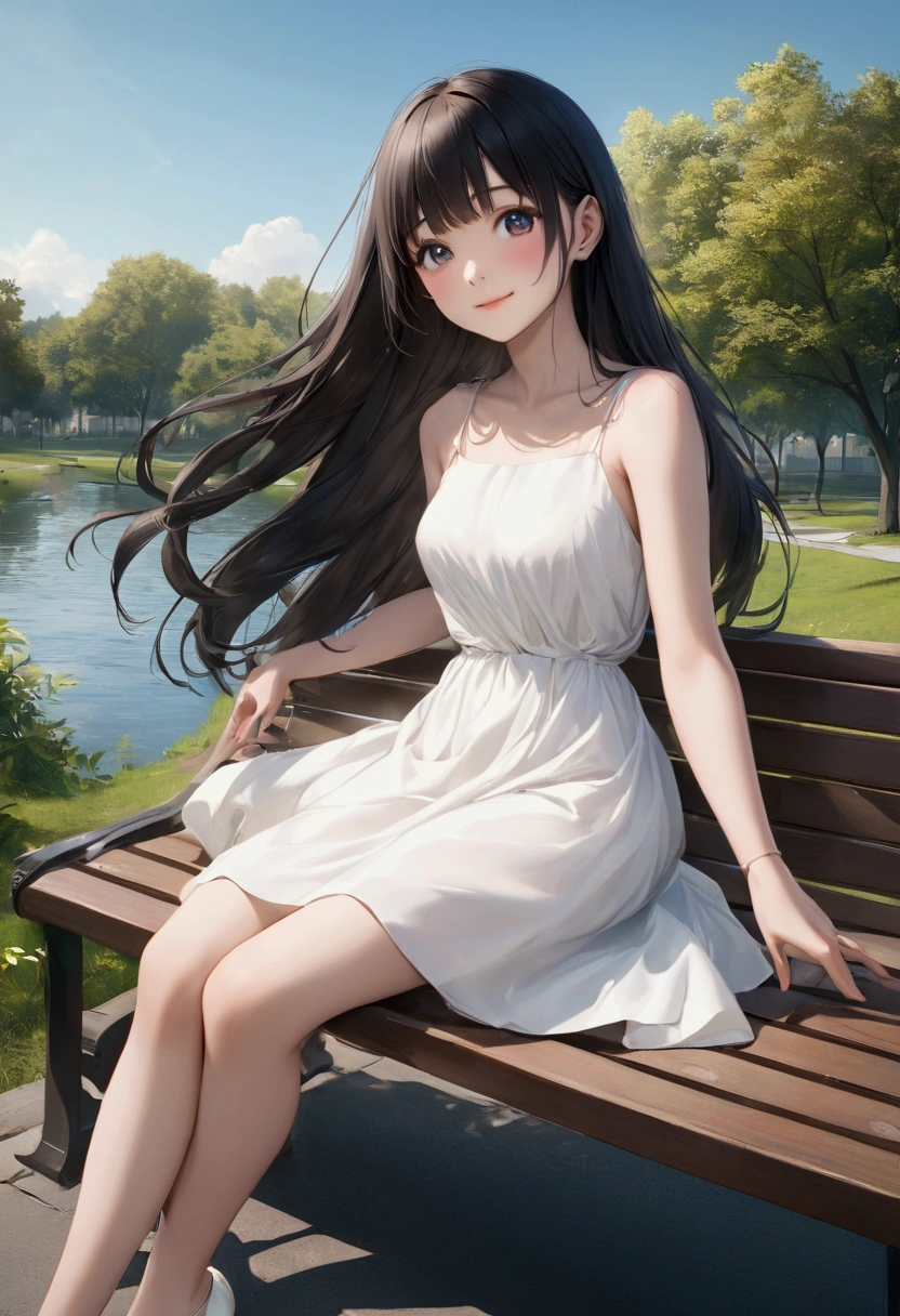 (masterpiece, best quality, 8k UHD, ultra-detailed, cinematic, photorealistic), perfect body, perfect anatomy, nice hands, nice eyes, a poised individual stands amidst a blossoming garden, their demeanor exuding quiet confidence, with one leg elegantly bent and the other foot gently pointed, they strike a graceful pose, their hands delicately touch the brim of a vintage-inspired hat adorned with silk blossoms, while a serene smile graces their lips, wrapped in a knee-length dress boasting subtle pastel tones, the flowing fabric is accentuated by intricate lace patterns and a slender waist belt, evoking a sense of classic allure reminiscent of the mid-20th century, complementing their ensemble, the individual wears a delicate necklace featuring pearls, along with a dainty bracelet, adorning their wrist is an ornate watch with a classic clock face, surrounding this charming scene, an array of vibrant roses, lilies, and daisies infuse the air with a delicate fragrance, nearby, a rustic bench in white beckons moments of tranquil contemplation, bathed in the gentle embrace of warm sunlight, the soft breeze rustles through the foliage, creating an atmosphere of serene beauty that encapsulates the enduring essence of vintage allure and sophistication