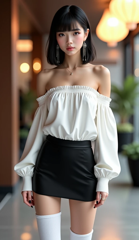 (Photorealsitic:1.8)、
Beautiful One Woman、ash blond hair、A-line haircut、Transparent blouse、
Very detailed clothes、large areola
As a fashion model、in the city street、Random people々、Model shots like Instagram posts、a miniskirt、Full body like