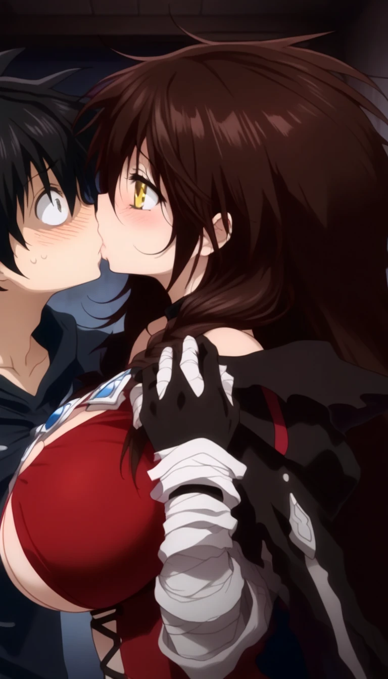 masterpiece,top-quality,source_anime,best quality, clear face,Velvet Crowe,tales of verseria,1girl,solo,black hair, long hair,gold eyes,very large breasts, perfect body,beauty,very huge breasts,narrow waist,bust size is 250cm over,sexy,soaked,seductive anime girl, oppai,biomechanical oppai,oppai proportions,Both hands are tied behind their backs and restrained,put both hands behind her back,shiny breasts,blushing,embarrassed,Sensual,Breasts I want to squeeze,raped by A boy with very messy brown hair,Her boobs are being grabbed by A boy with very messy brown hair,her breasts are being touched by A boy with very messy brown hair,Her breasts are being fondled by A boy with very messy brown hair,She has her breasts massaged by A boy with very messy brown hair from behind,raped by A boy with very messy brown hair,Her boobs are being grabbed by A boy with very messy brown hair,her breasts are being touched by A boy with very messy brown hair,Her breasts are being fondled by A boy with very messy brown hair,She has her breasts massaged by A boy with very messy brown hair from behind,raped by A boy with very messy brown hair,Her boobs are being grabbed by A boy with very messy brown hair,her breasts are being touched by A boy with very messy brown hair,Her breasts are being fondled by A boy with very messy brown hair,She has her breasts massaged by A boy with very messy brown hair from behind,Never touch the breasts, never grab the breasts,Never touch the breasts, never grab the breasts,One Shota,Tsunayoshi Sawada,she has black hair,she has black hair,she has black hair,she has black hair,kiss