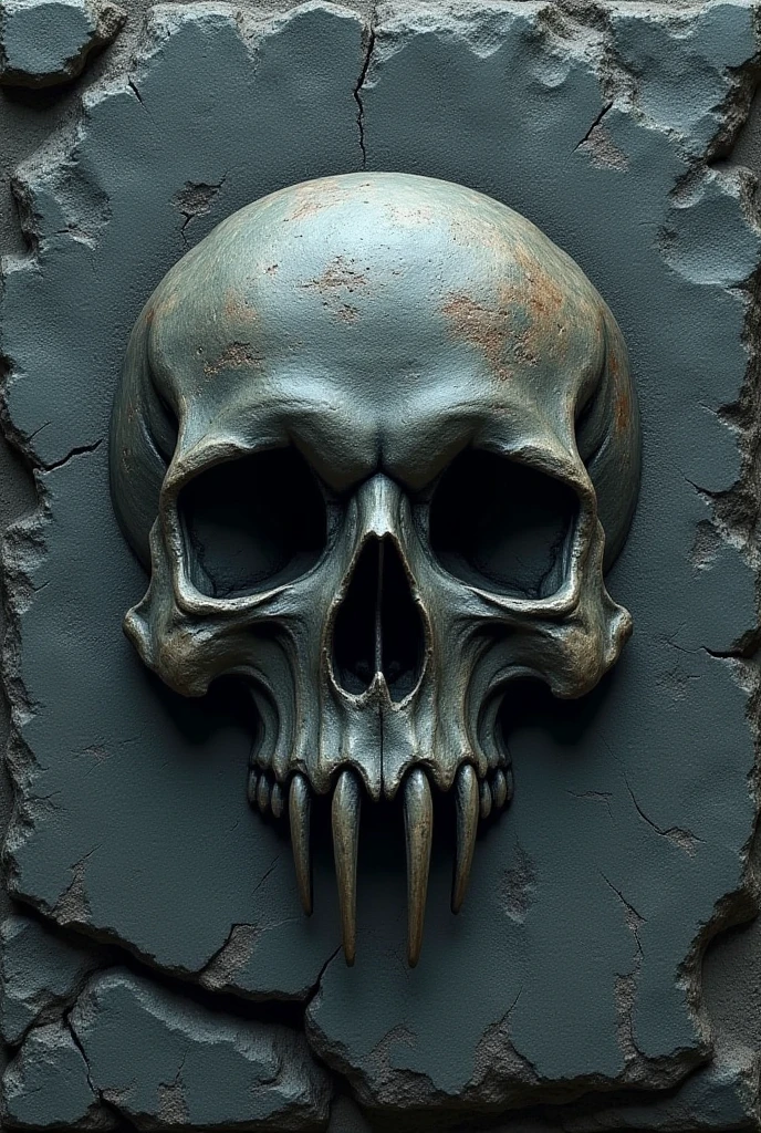 Logo with skull and the name poxoxo with the same font model as the band slipknot in 3d