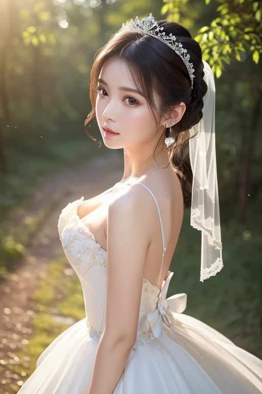 ((8K、masterpiece、RAW Photos、Live action、best qualtiy、A hyper-realistic:1.2))、(Highest Quality: 1.2)、high-definition RAW color photography、Professional Photography、Beautuful Women、独奏、Detailed eyes and mouth、(large boob:1.2)、(Beautiful Wedding Dresses:1.3)、A charming smile、Narrow waist、Erotic、intricate detailes、(Beautiful grassland and beautiful sky behind:1.2)、Beautiful lighting、Detailed mouth、Textured skin、Super Detail、high detailing、High quality、hight resolution、full body Esbian、beautiful hairl、、Fancy lighting、happily laughing、vivid、