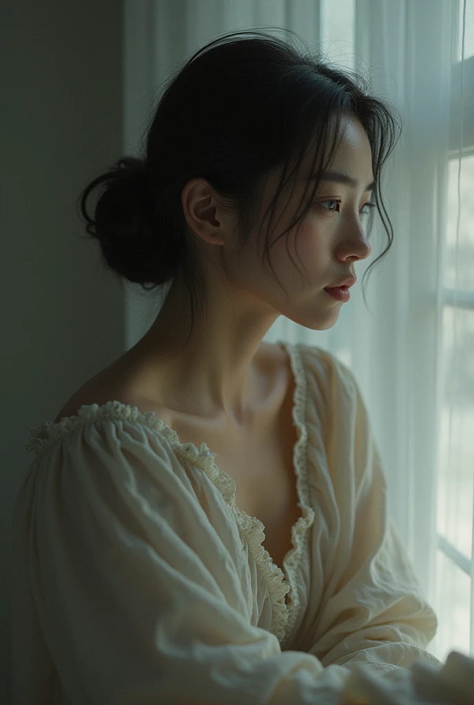 ((best quality)), ((masterpiece)), (Cinematic Aesthetic:1.4) Photo of a beautiful 
lady smoking
