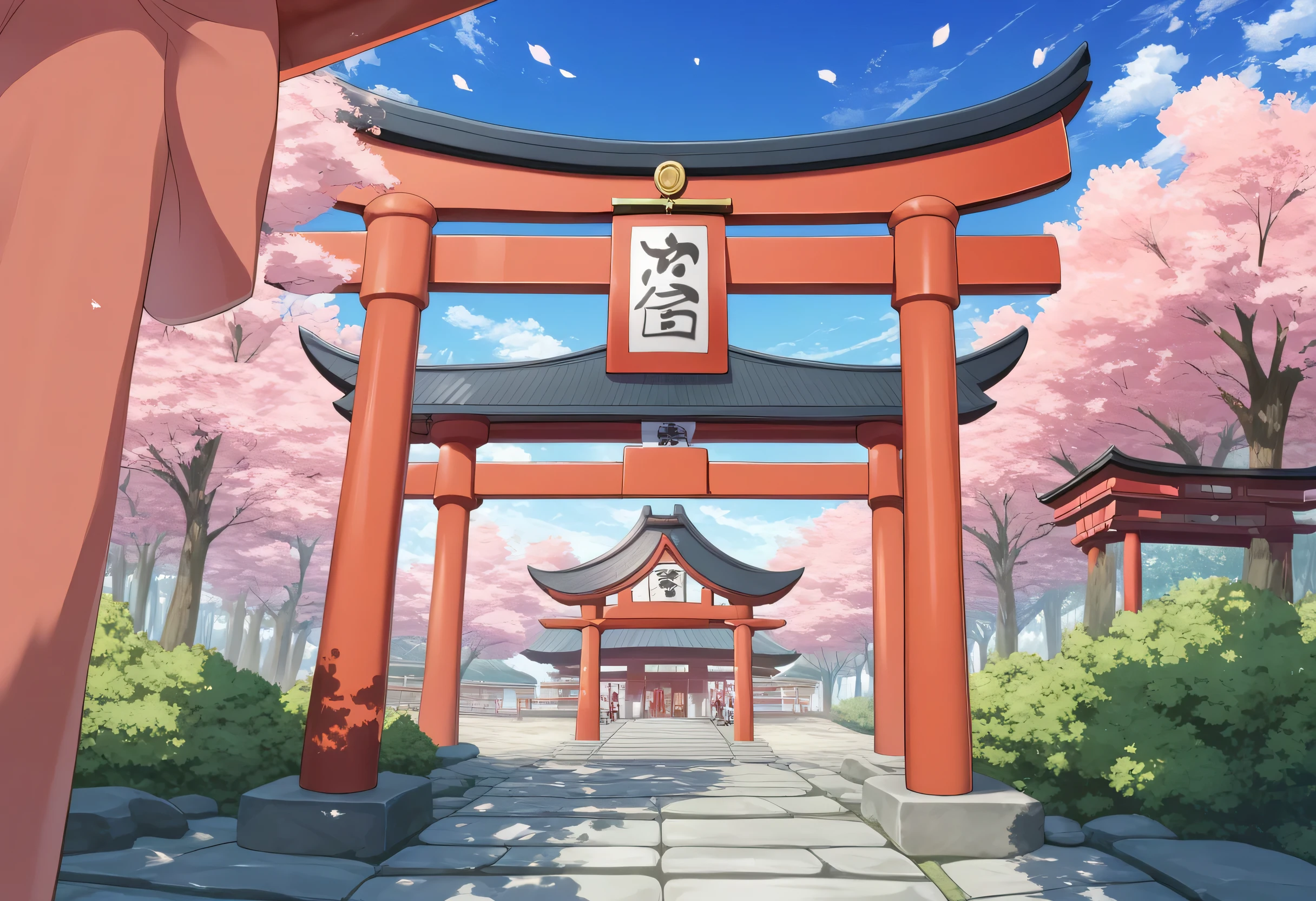 Arafe torii with a boat floating in the middle of the lake, Torii painting inspired by Kiyomoto , shutterstock , creation, torii, shrine, Japan Tourism, tori gates, Inari Shrine, torii in the background, centered tori gates, Japanese shrine