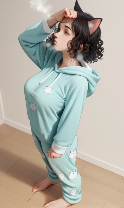 (NSFW), 1womanl, Solo, 24 year old, (cute  face), (Ideal ratio body proportions), livingroom, (((Hoodie))), (((Do not wear the hood on your head))), ((The upper body is reliably dressed)), (((panties on))), ((The lower part of the body is bare)), Smiling smile, The costume is sheer,  Wet, short-hair, Dark hair, small tits, A slender, Small buttocks, Skinny Legs, surrealism, Cinematic lighting, depth of fields, One-person viewpoint, F/1.8, 135 mm, nffsw, masutepiece, ccurate, Anatomically correct, Textured skin, Super Detail, high details, High quality, awardwinning, Best Quality, hight resolution, 8K
