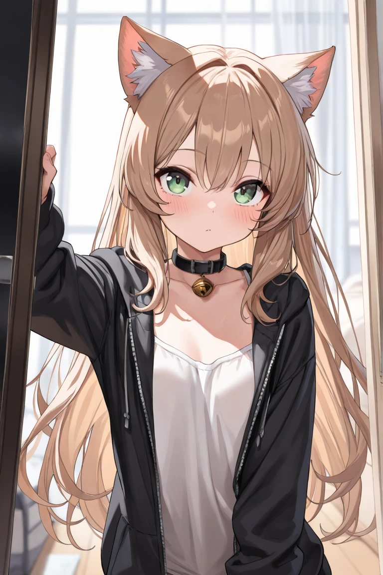 (     high definition    ，  top quality，8ｋ， masterpiece :1.2),   grateful ，  Cat ear girl， cute，