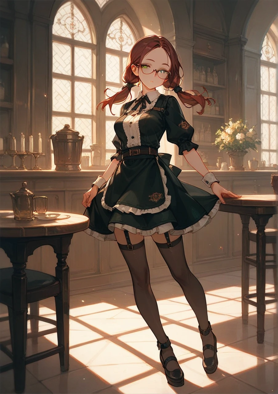 big chest,Big ass,your legs on a stool,A charming smile,heels,Red nail polish